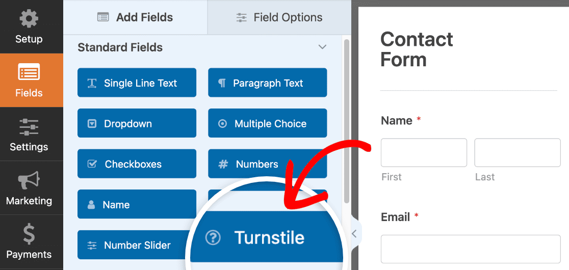 Adding Turnstile to a Form - WPForms 将 Turnstile 添加到表单