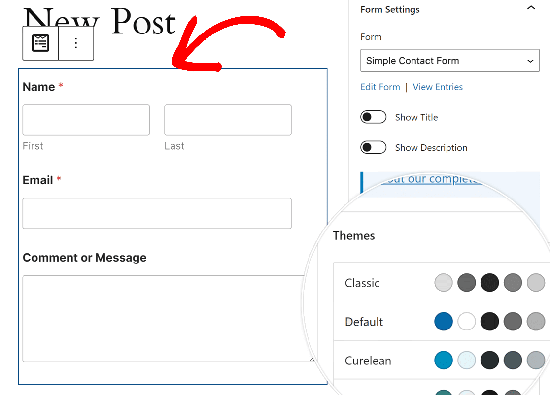 click-form-in-block-editor - WPForms 字段样式