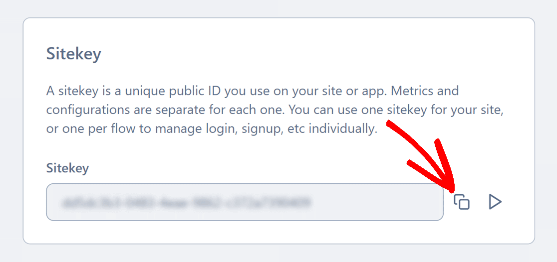 copy-sitekey - WPForms Copying your hCaptcha sitekey