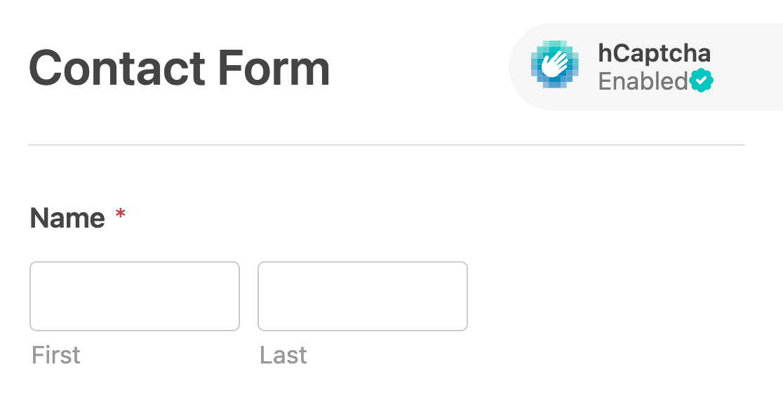 The hCaptcha badge in the form builder - WPForms The hCaptcha badge in the form builder