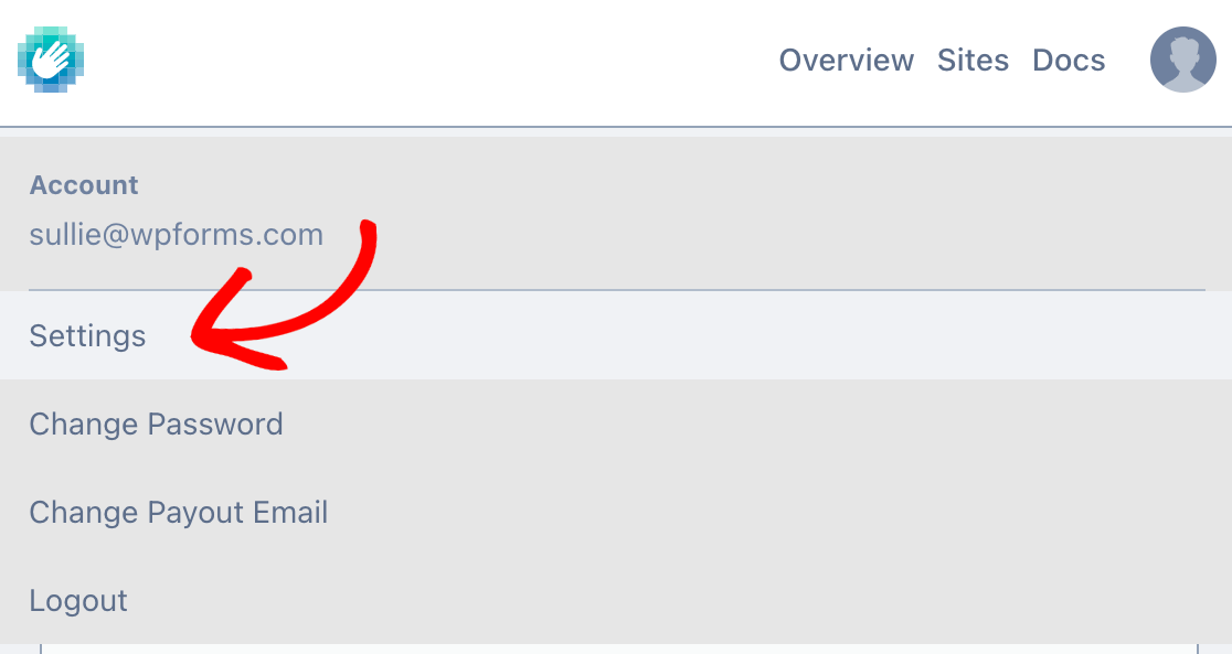 Opening your hCaptcha account settings - WPForms Opening your hCaptcha account settings