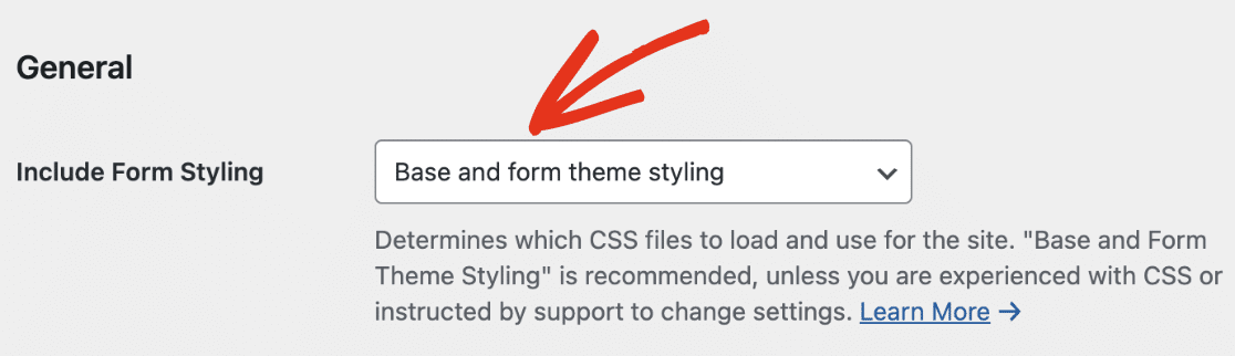 Include Form Styling Option 包括表单样式选项