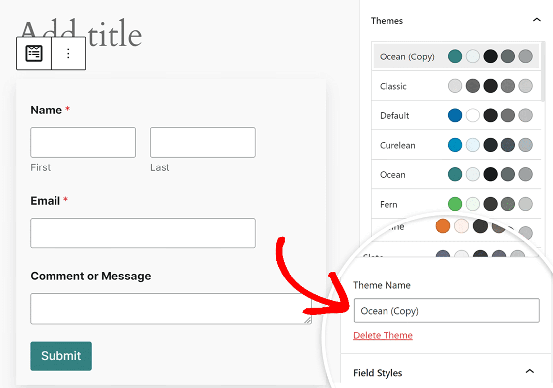 theme-name - WPForms 主题名称